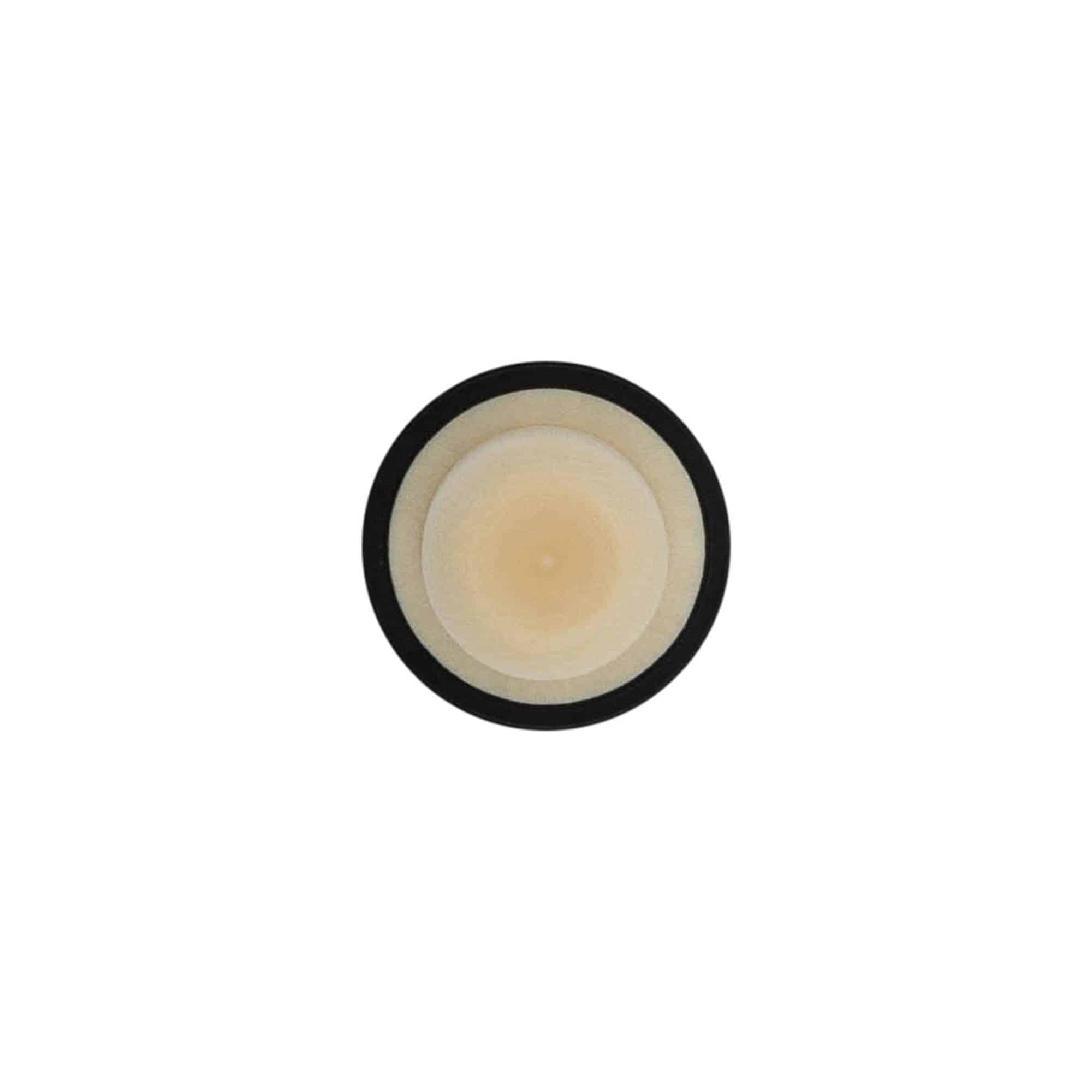 Korek z uchwytem 19 mm, tworzywo sztuczne, kolor czarny, do zamknięcia: korek
