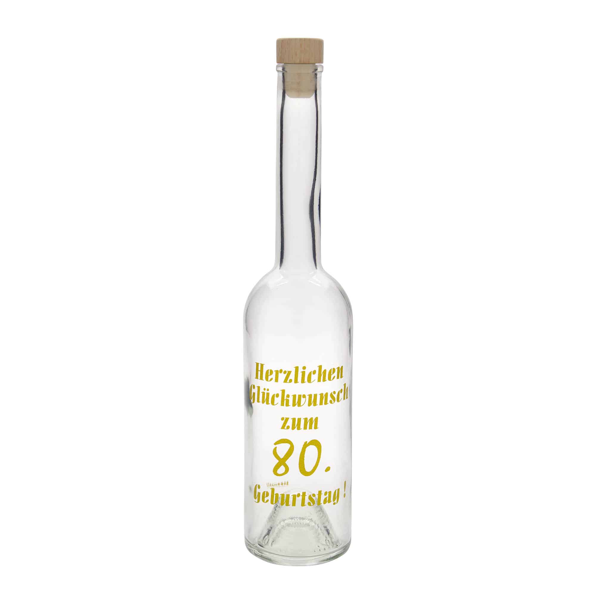 500 ml butelka szklana 'Opera', wzór: 80 lat, zamknięcie: korek