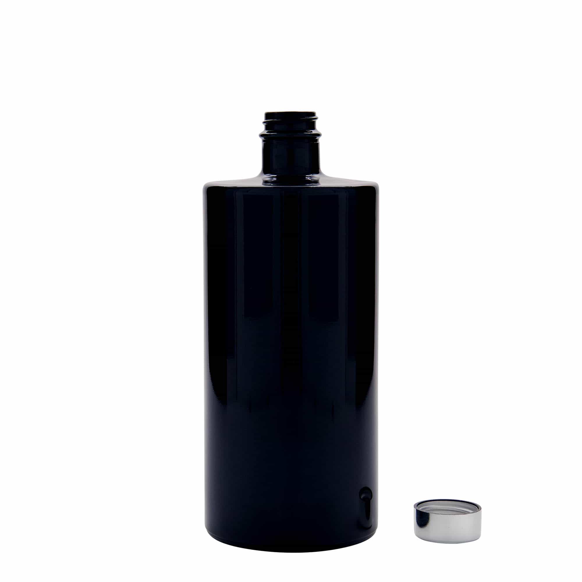 700 ml butelka szklana 'Carla', kolor czarny, zamknięcie: GPI 28