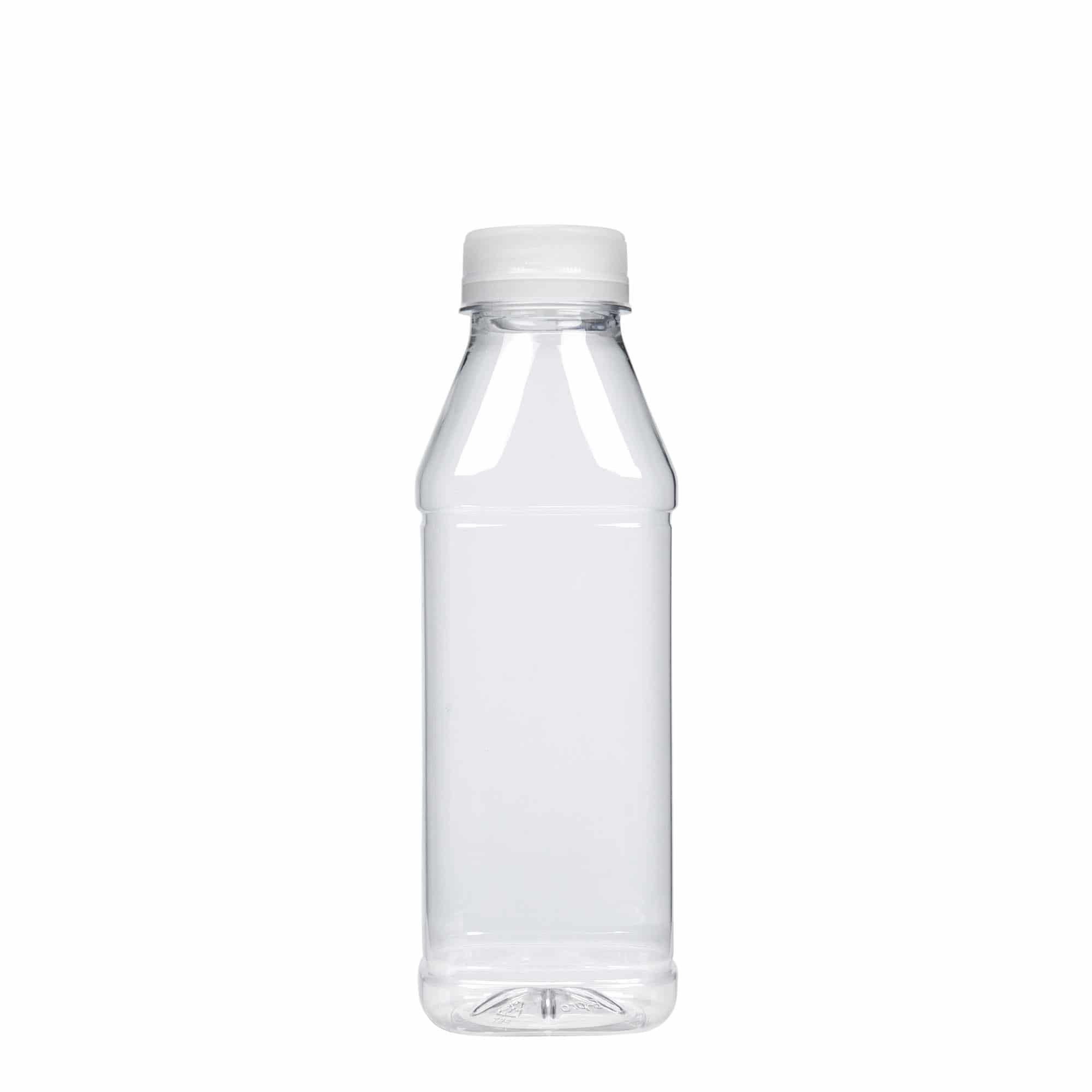 500 ml butelka PET 'Milk and Juice Carre', kwadratowa, tworzywo sztuczne, zamknięcie: 38 mm