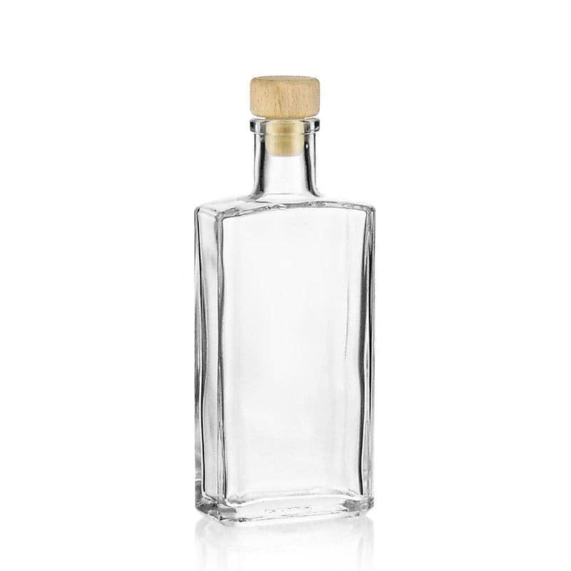 200 ml butelka szklana 'Shiny', prostokątna, zamknięcie: korek