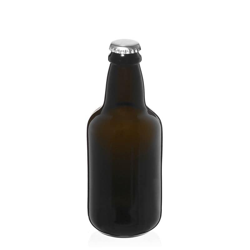 330 ml butelka do piwa 'Era', szkło, kolor zielony antyczny, zamknięcie: kapsel
