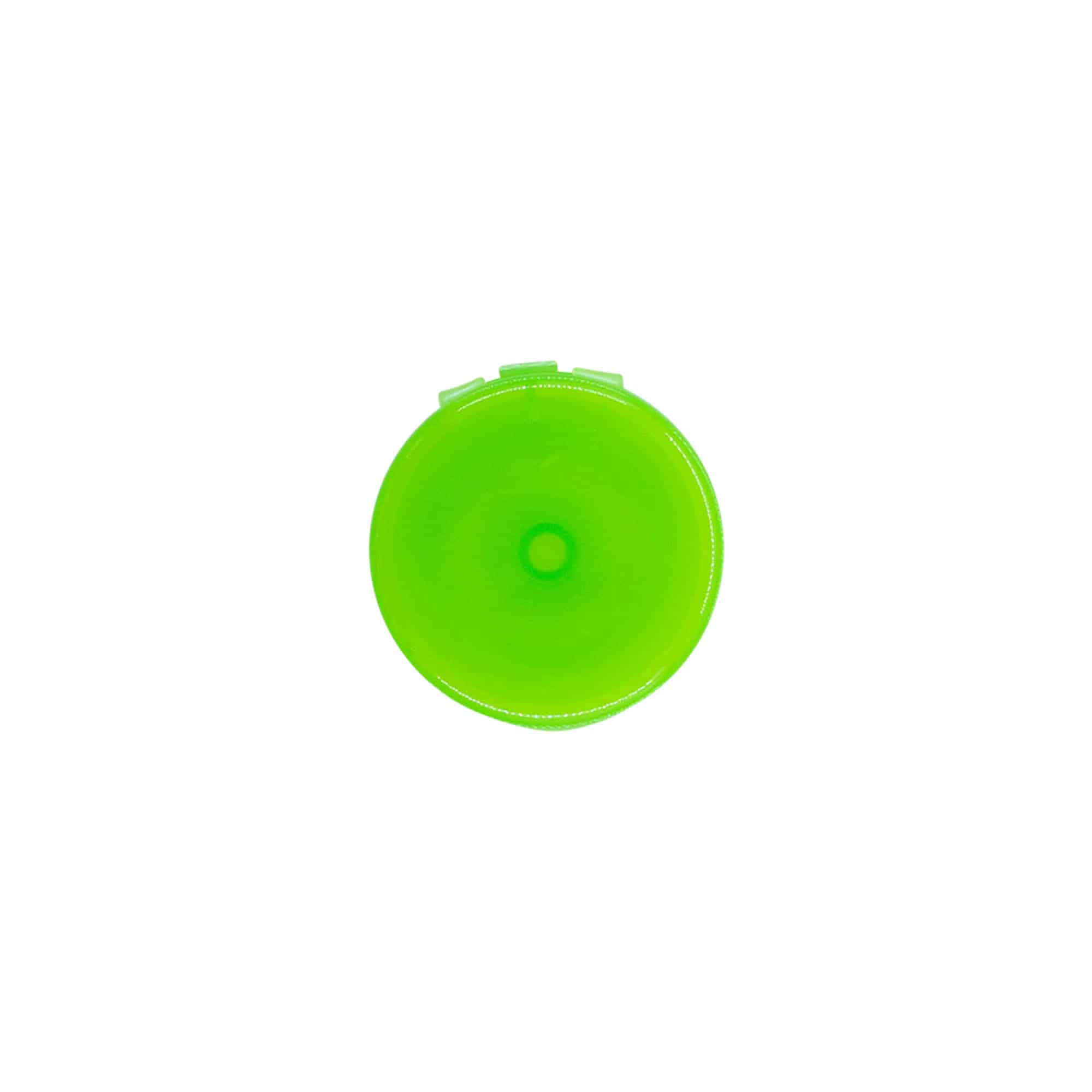 Zakrętka uchylna, tworzywo sztuczne PP, kolor zielony, do zamknięcia: GPI 24/410