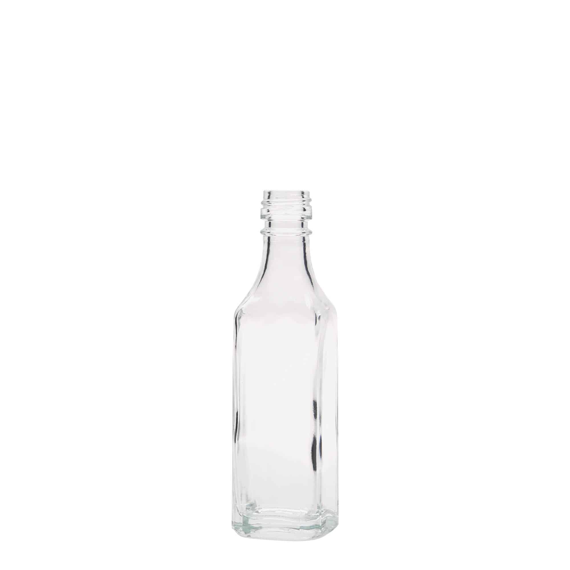 50 ml butelka szklana 'Siena', kwadratowa, zamknięcie: PP 18