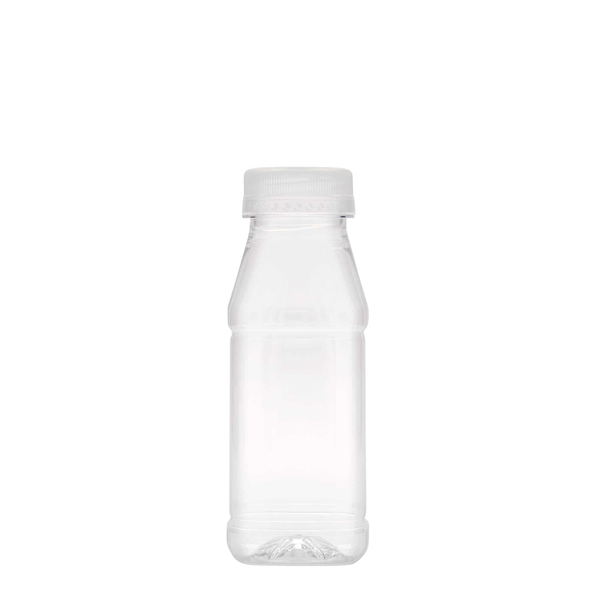 250 ml butelka PET 'Milk and Juice Carre', kwadratowa, tworzywo sztuczne, zamknięcie: 38 mm