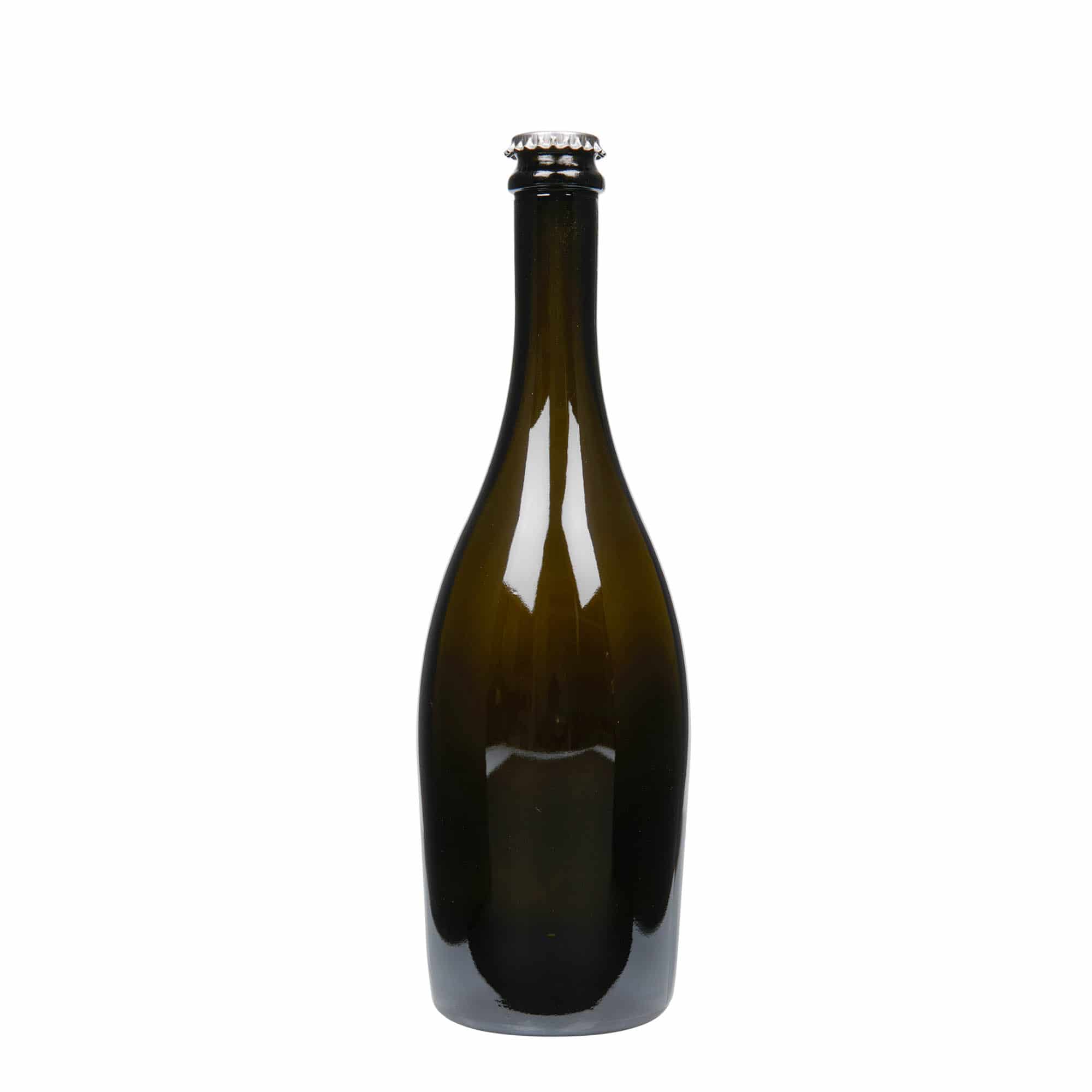750 ml butelka do szampana 'Carmen', szkło, kolor zielony antyczny, zamknięcie: kapsel