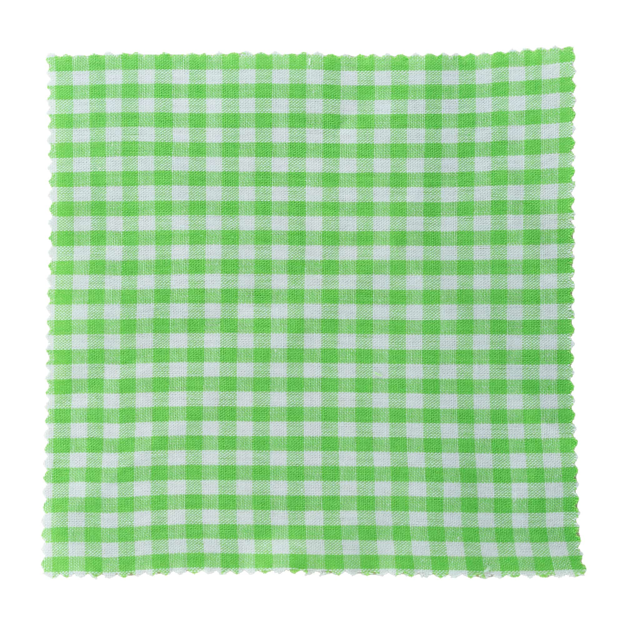 Kapturek na słoik w kratkę 15x15, kwadratowy, materiał tekstylny, kolor zielony w odcieniu liści lipy, zamknięcie: TO58-TO82