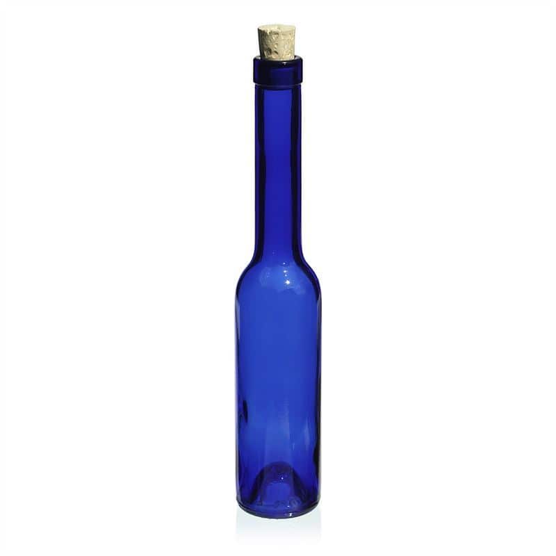 200 ml butelka szklana 'Opera', kolor niebieski, zamknięcie: korek