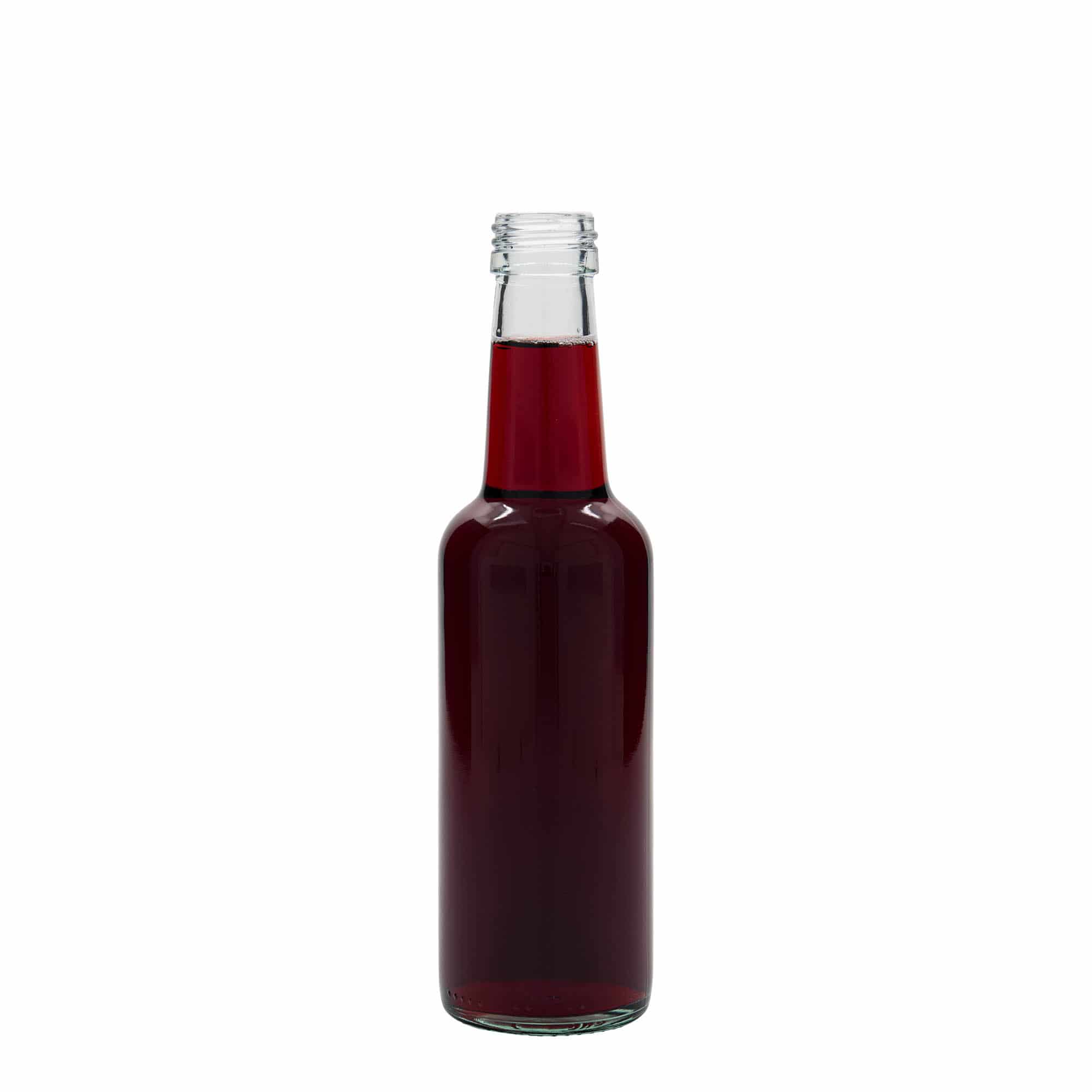250 ml butelka szklana z prostą szyjką, zamknięcie: PP 28