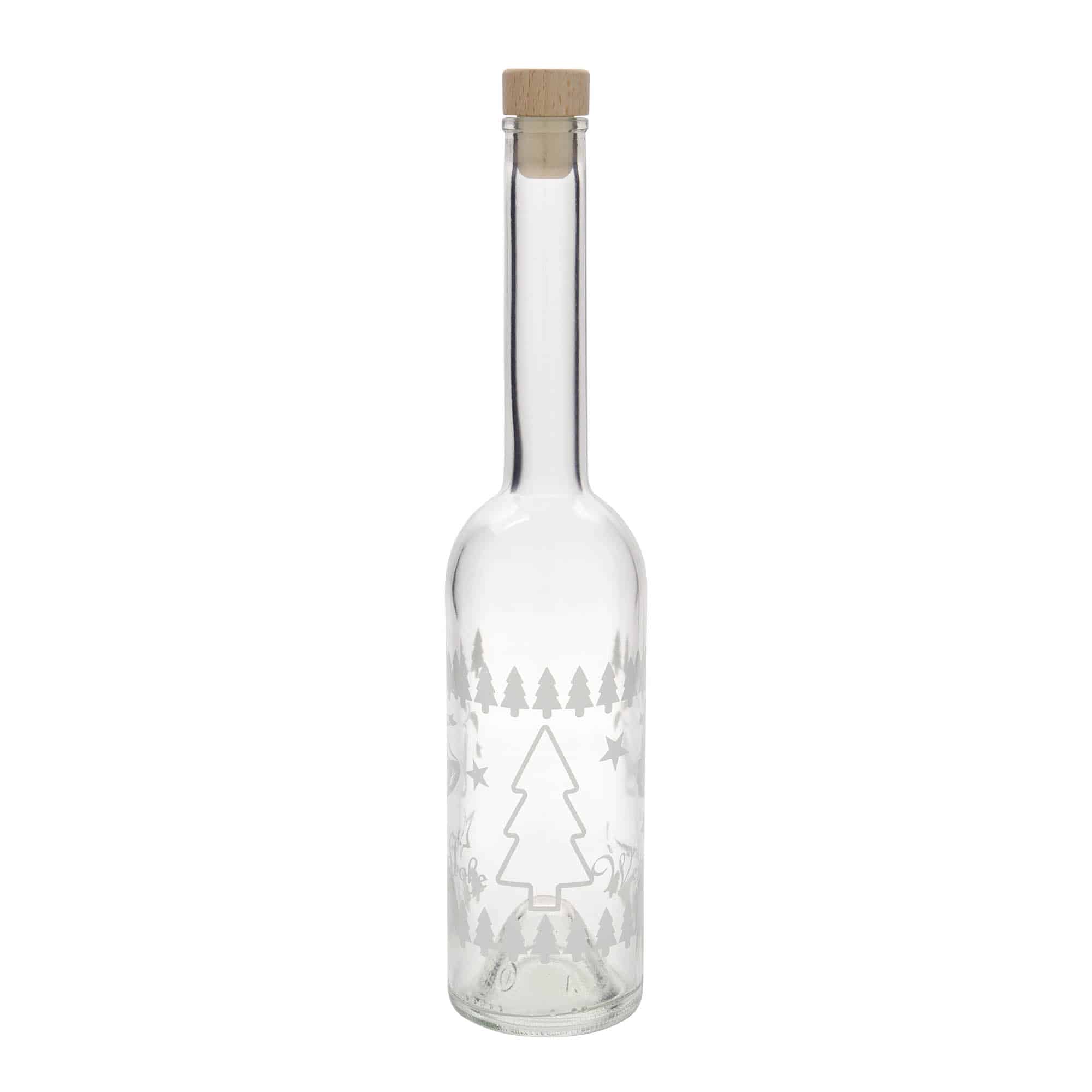 500 ml butelka szklana 'Opera', wzór: klasyczne święta, zamknięcie: korek