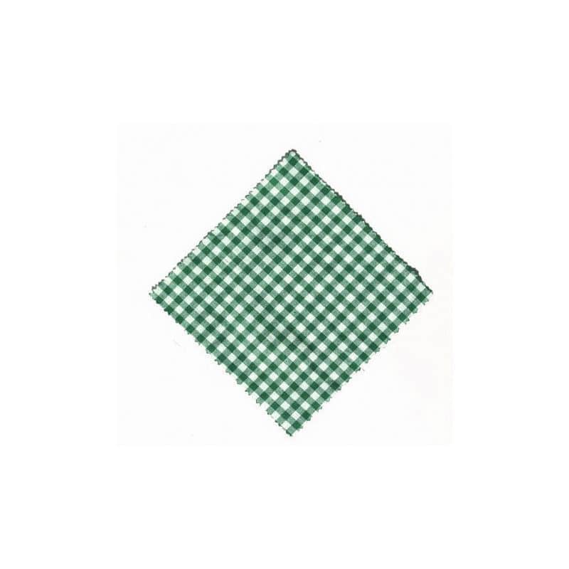 Kapturek na słoik w kratkę 12x12, kwadratowy, materiał tekstylny, kolor ciemnozielony, zamknięcie: TO38-TO53