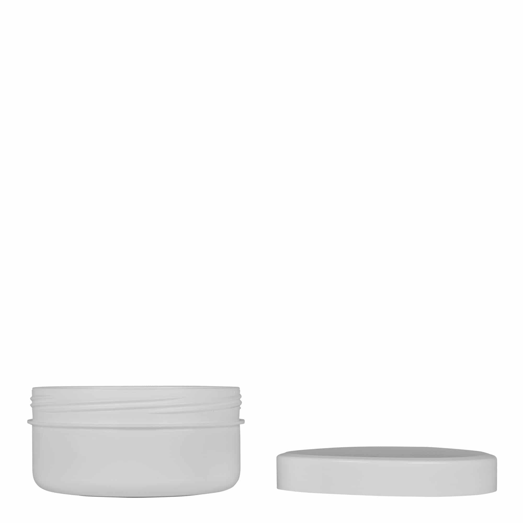 250 ml słoiczek z tworzywa sztucznego 'White Line', PP, kolor biały, zamknięcie: zakrętka