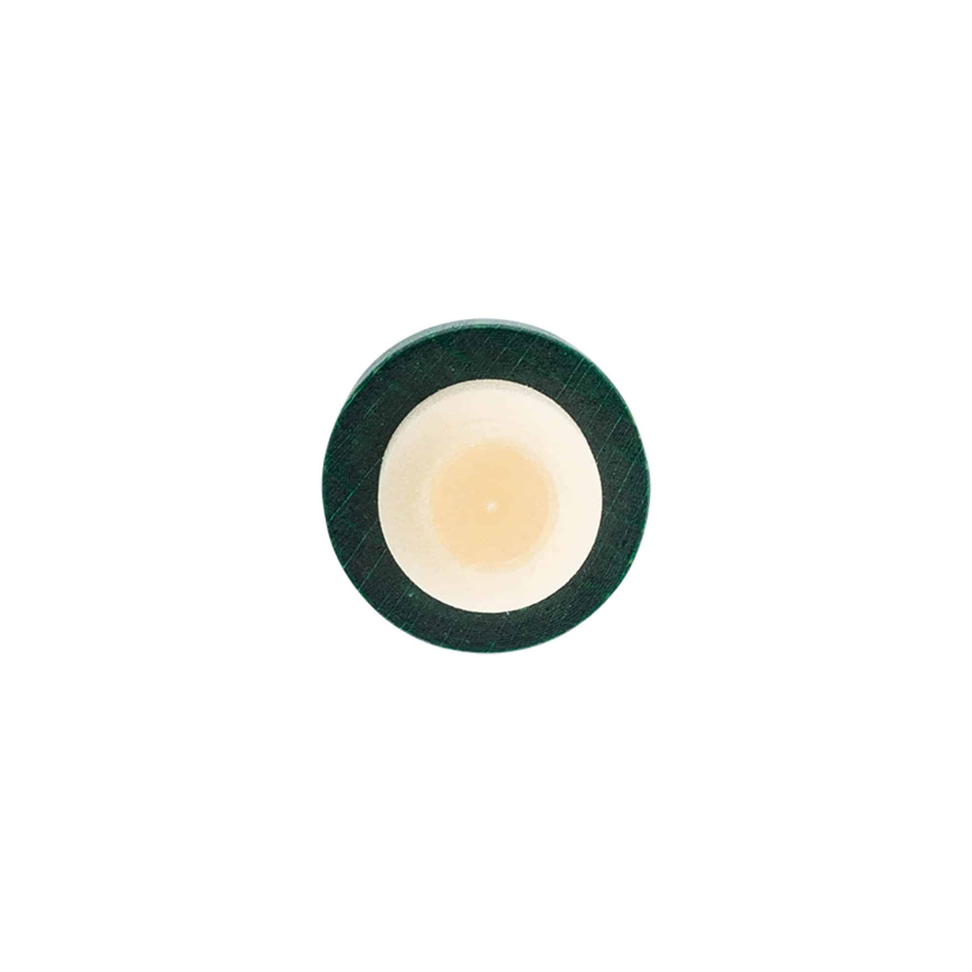 Korek z uchwytem 19 mm, drewno, kolor zielony, do zamknięcia: korek