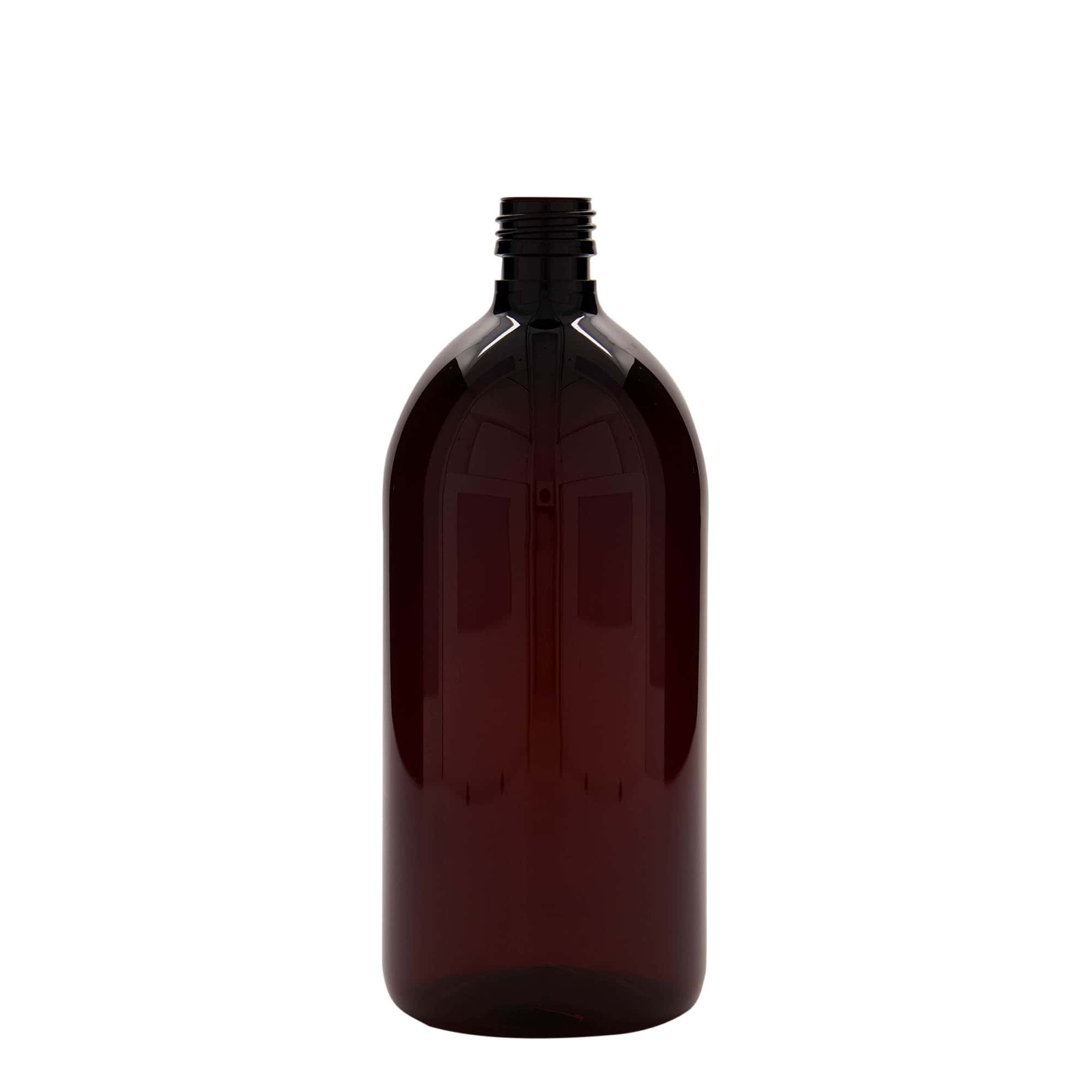 1000 ml butelka farmaceutyczna PET, kolor brązowy, tworzywo sztuczne, zamknięcie: PP 28