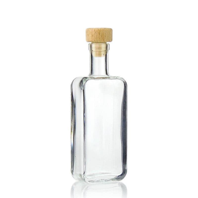 100 ml butelka szklana 'Nice', prostokątna, zamknięcie: korek