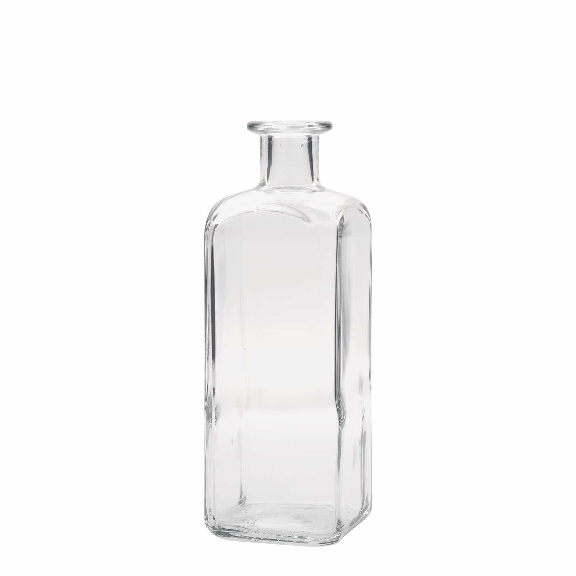 500 ml butelka szklana apteczna Carré, kwadratowa, zamknięcie: korek