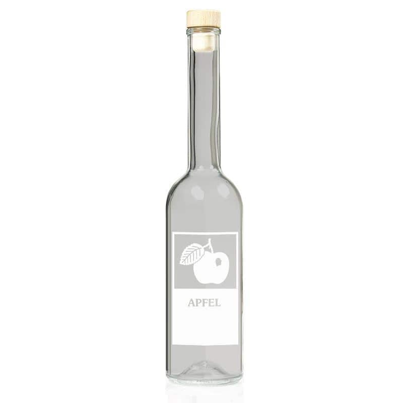 200 ml butelka szklana 'Opera', wzór: jabłko, zamknięcie: korek