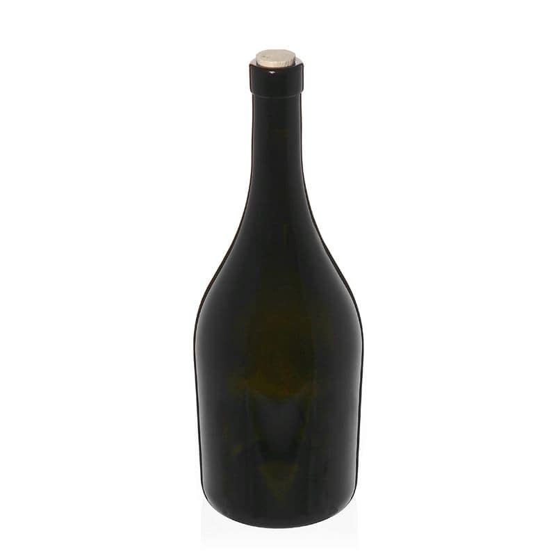 750 ml butelka na wino 'Exclusive', kolor zielony antyczny, zamknięcie: korek