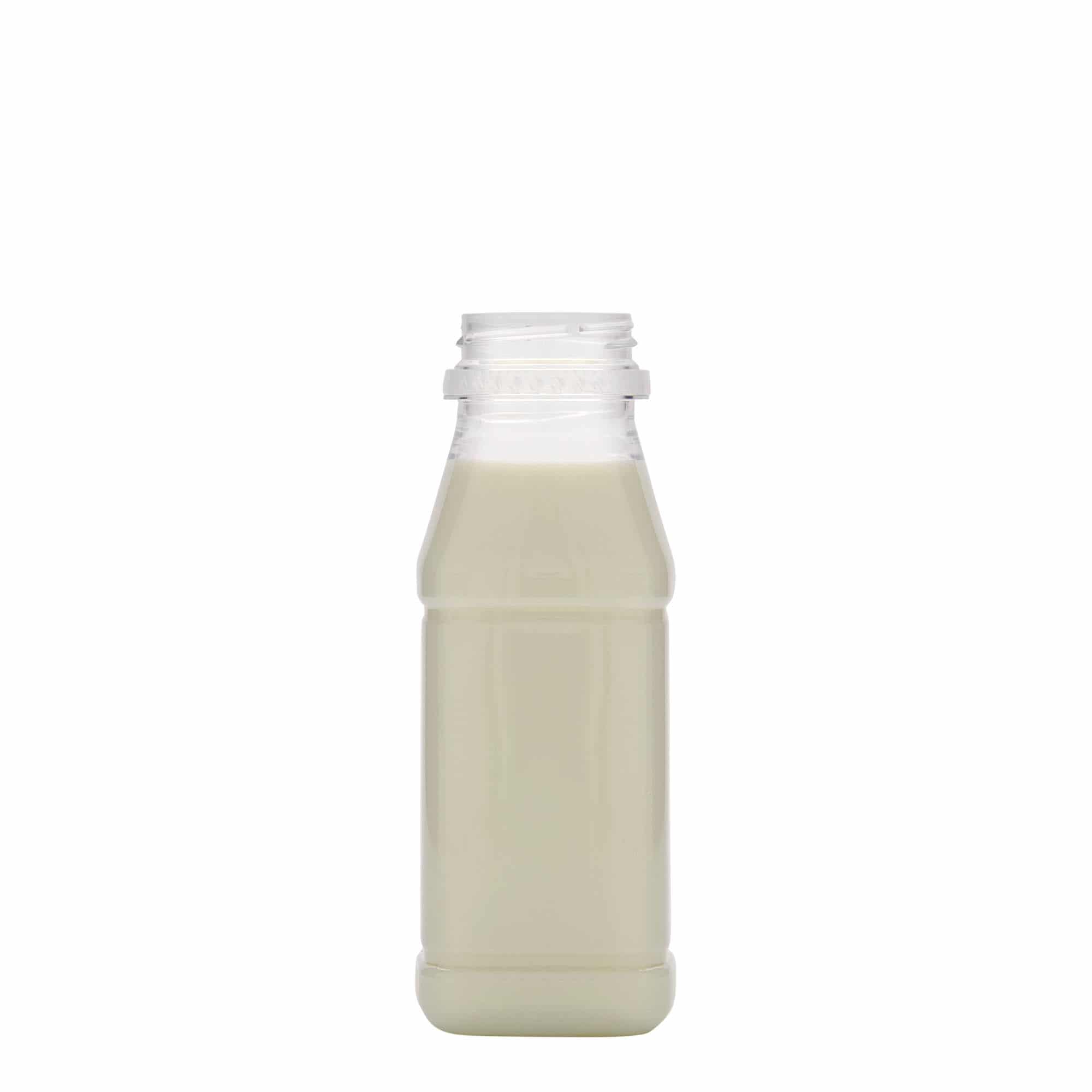 250 ml butelka PET 'Milk and Juice Carre', kwadratowa, tworzywo sztuczne, zamknięcie: 38 mm