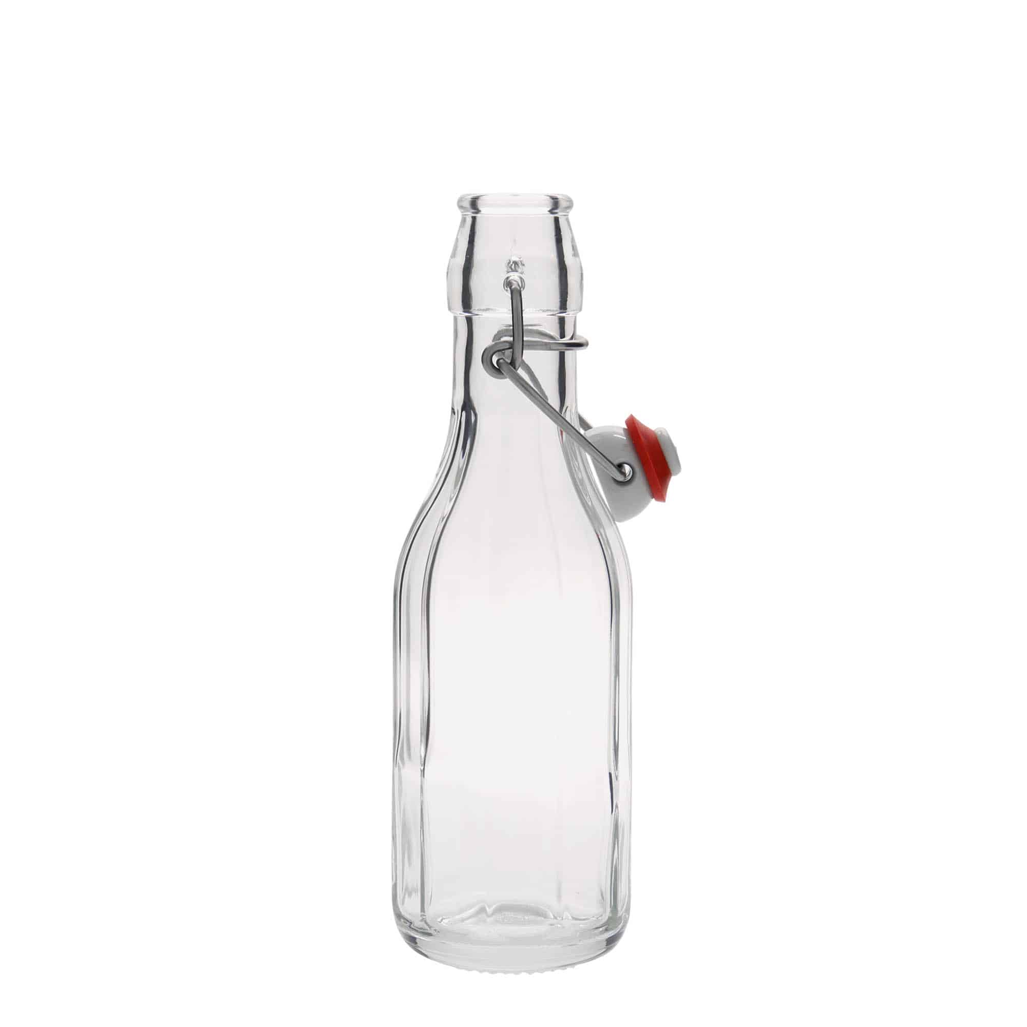 250 ml butelka szklana 'Bravo', dziesięciokątna, zamknięcie: Zamknięcie pałąkowe