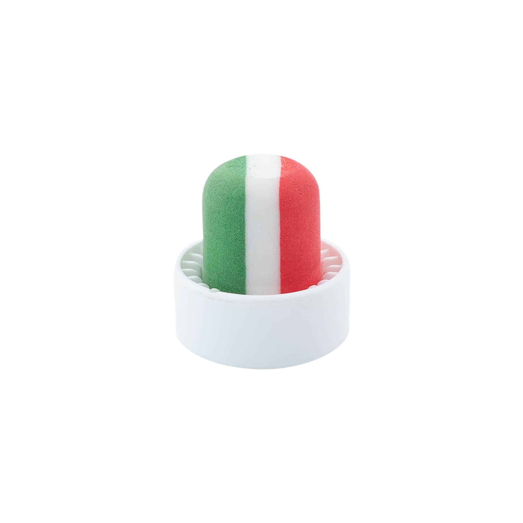 Korek z uchwytem 19 mm 'Włochy', tworzywo sztuczne, wielokolorowy, do zamknięcia: korek