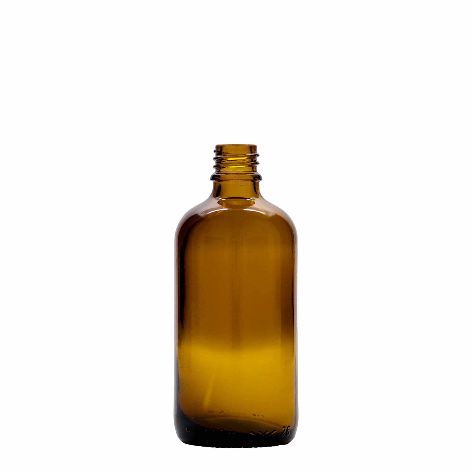 100 ml butelka farmaceutyczna z pipetą, szkło, kolor brązowo-czerwony, zamknięcie: DIN 18