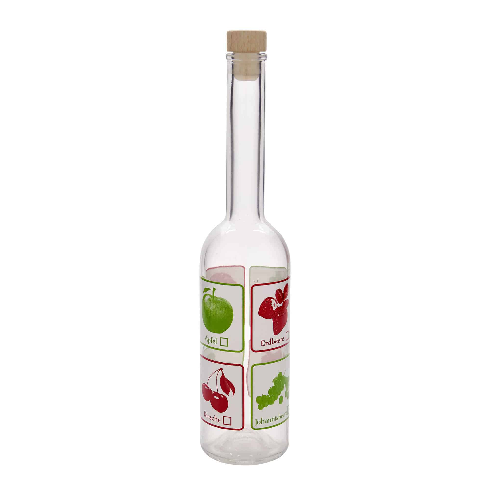 500 ml butelka szklana 'Opera', wzór: owoce, zamknięcie: korek