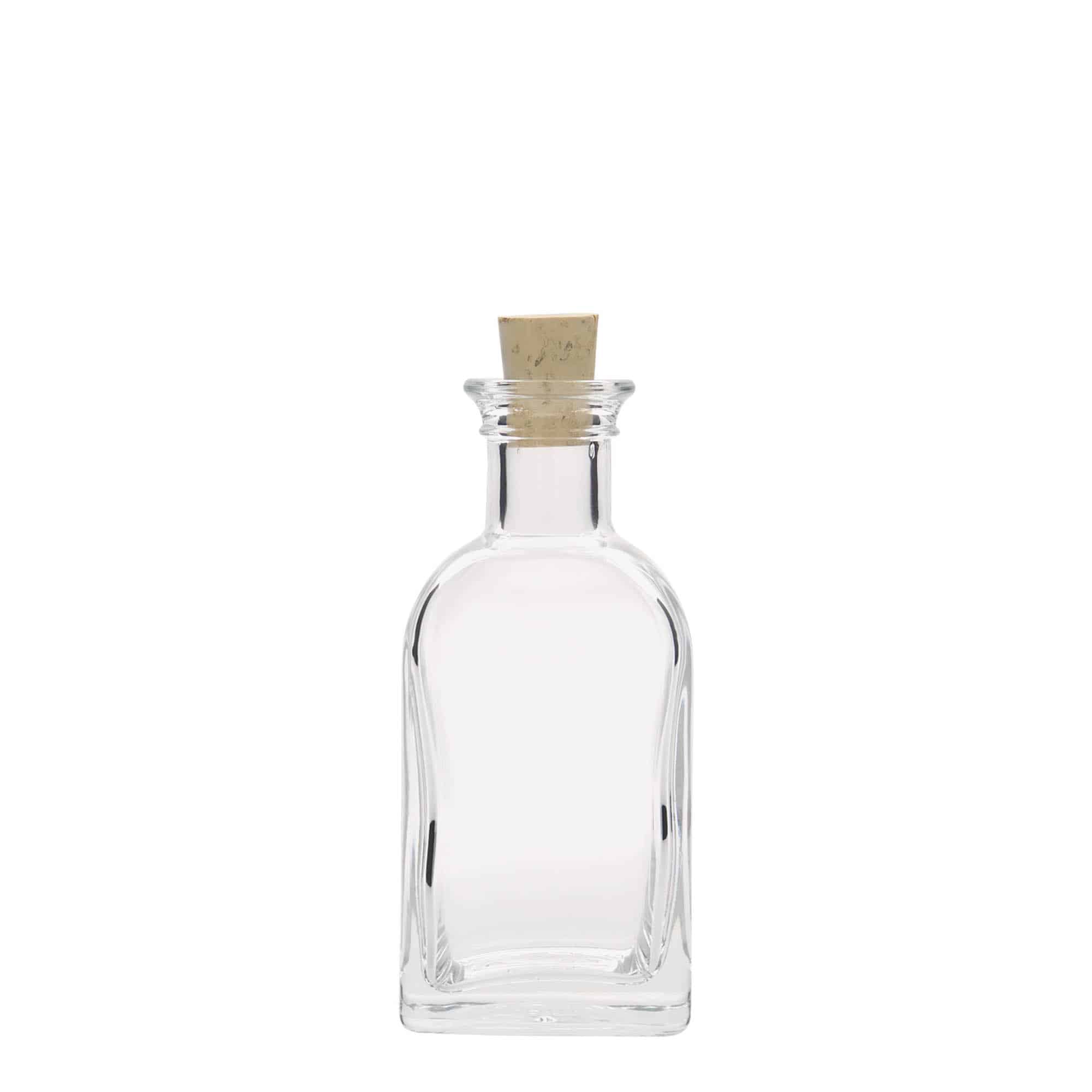 100 ml butelka szklana apteczna Carré, kwadratowa, zamknięcie: korek