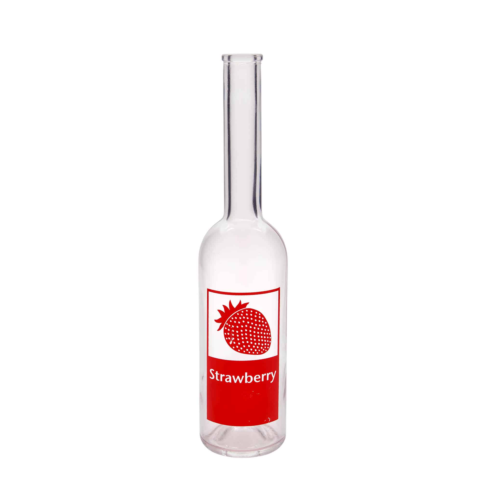 500 ml butelka szklana 'Opera', wzór: Strawberry, zamknięcie: korek