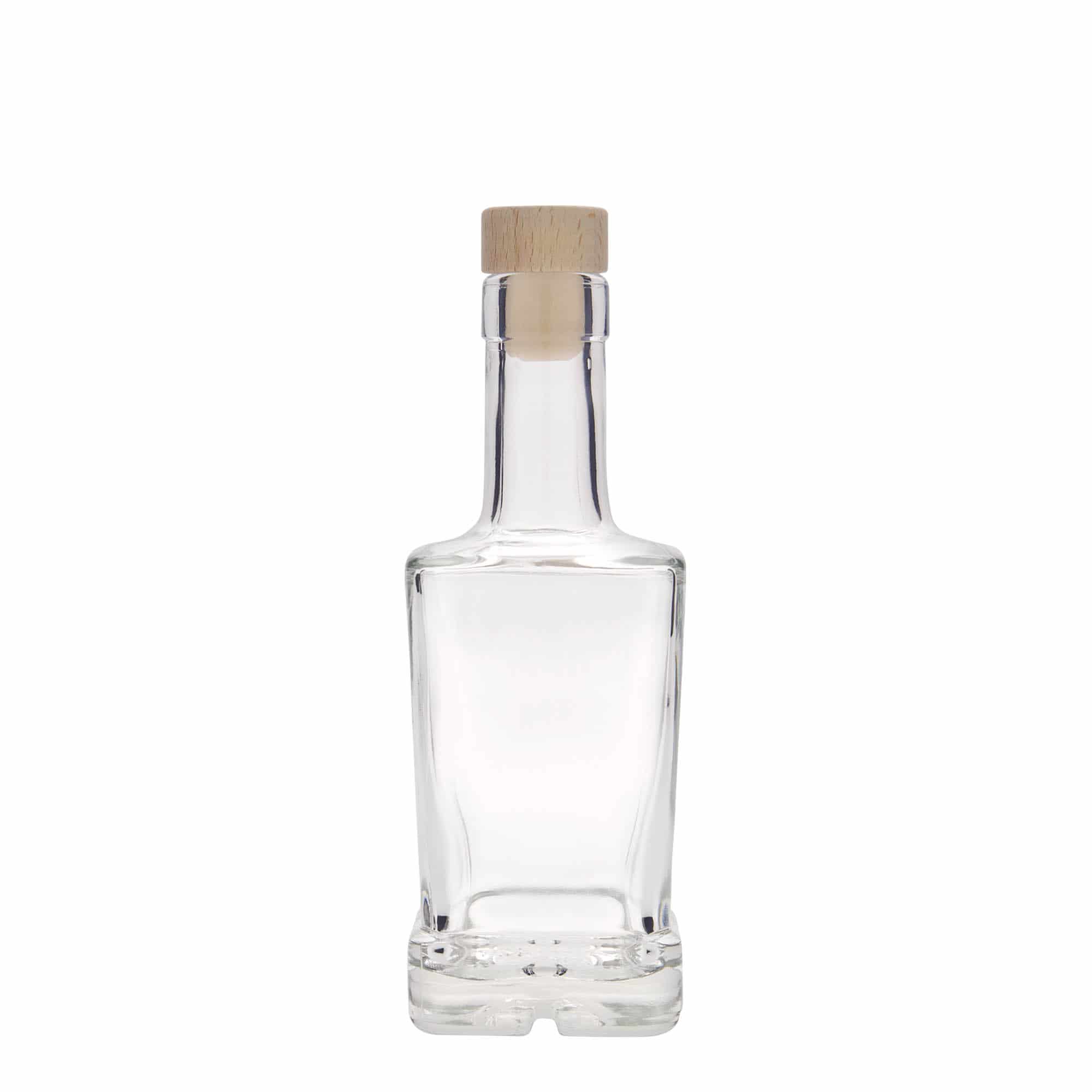 250 ml butelka szklana 'Rene', kwadratowa, zamknięcie: korek