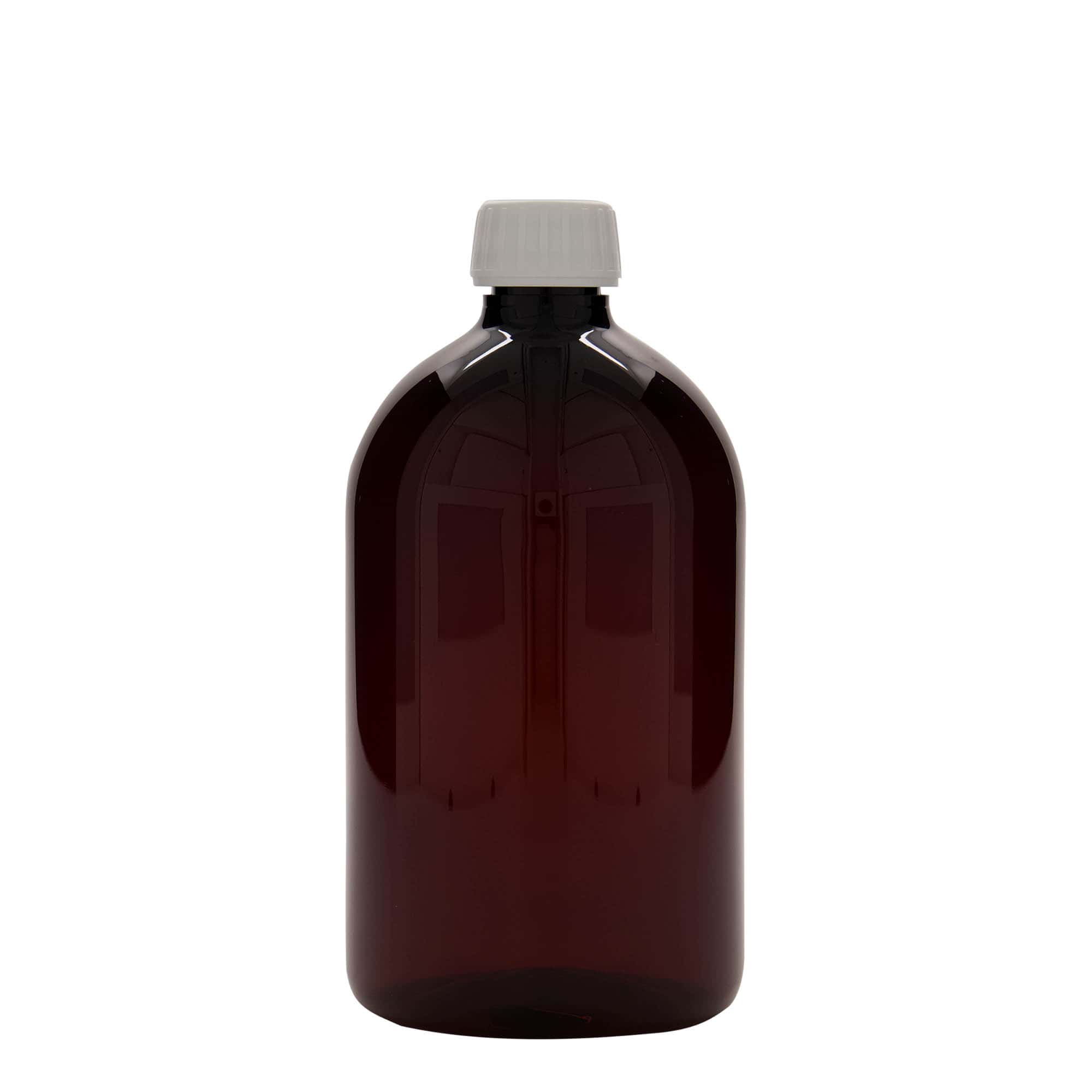 1000 ml butelka farmaceutyczna PET, kolor brązowy, tworzywo sztuczne, zamknięcie: PP 28