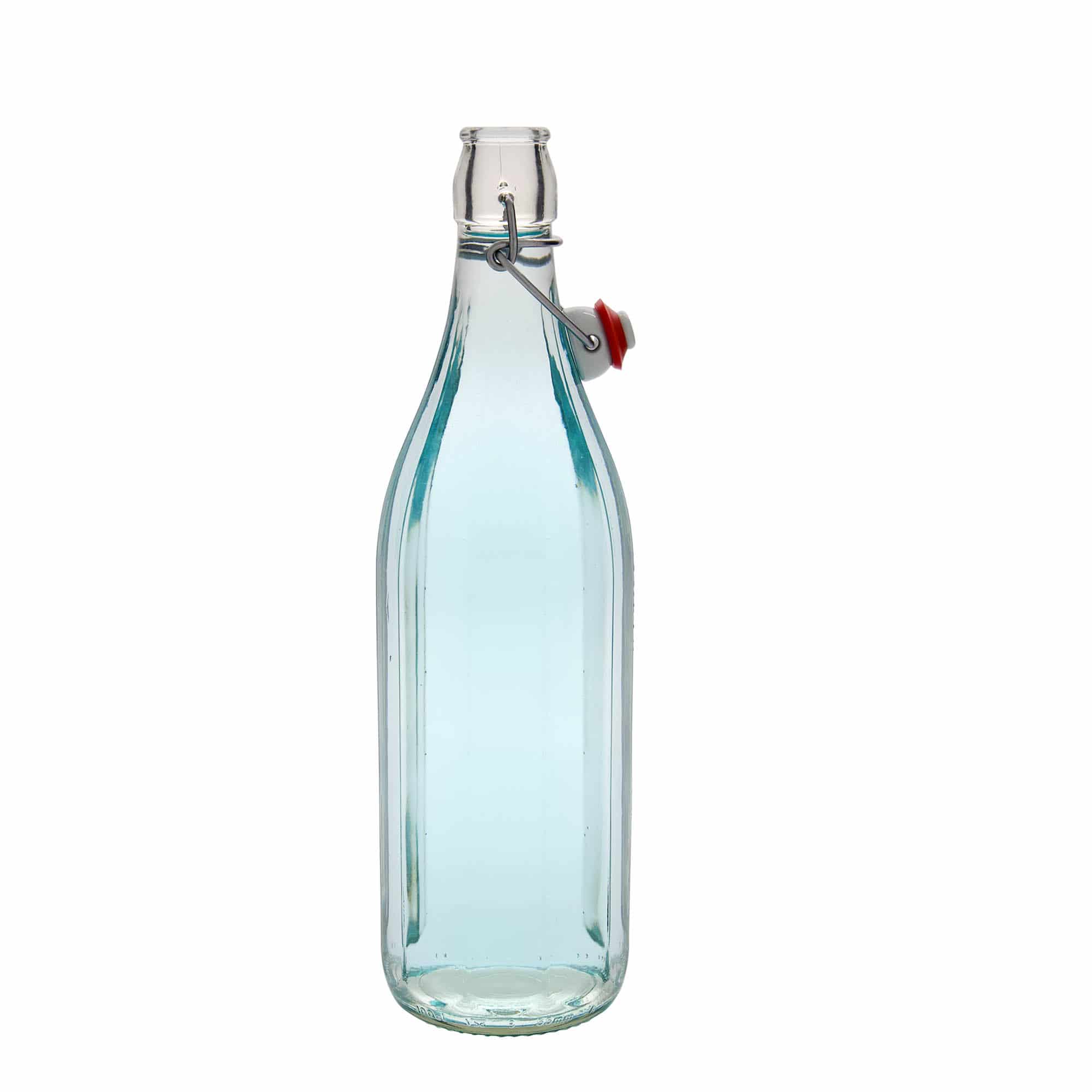 1000 ml butelka szklana 'Bravo', dziesięciokątna, zamknięcie: Zamknięcie pałąkowe
