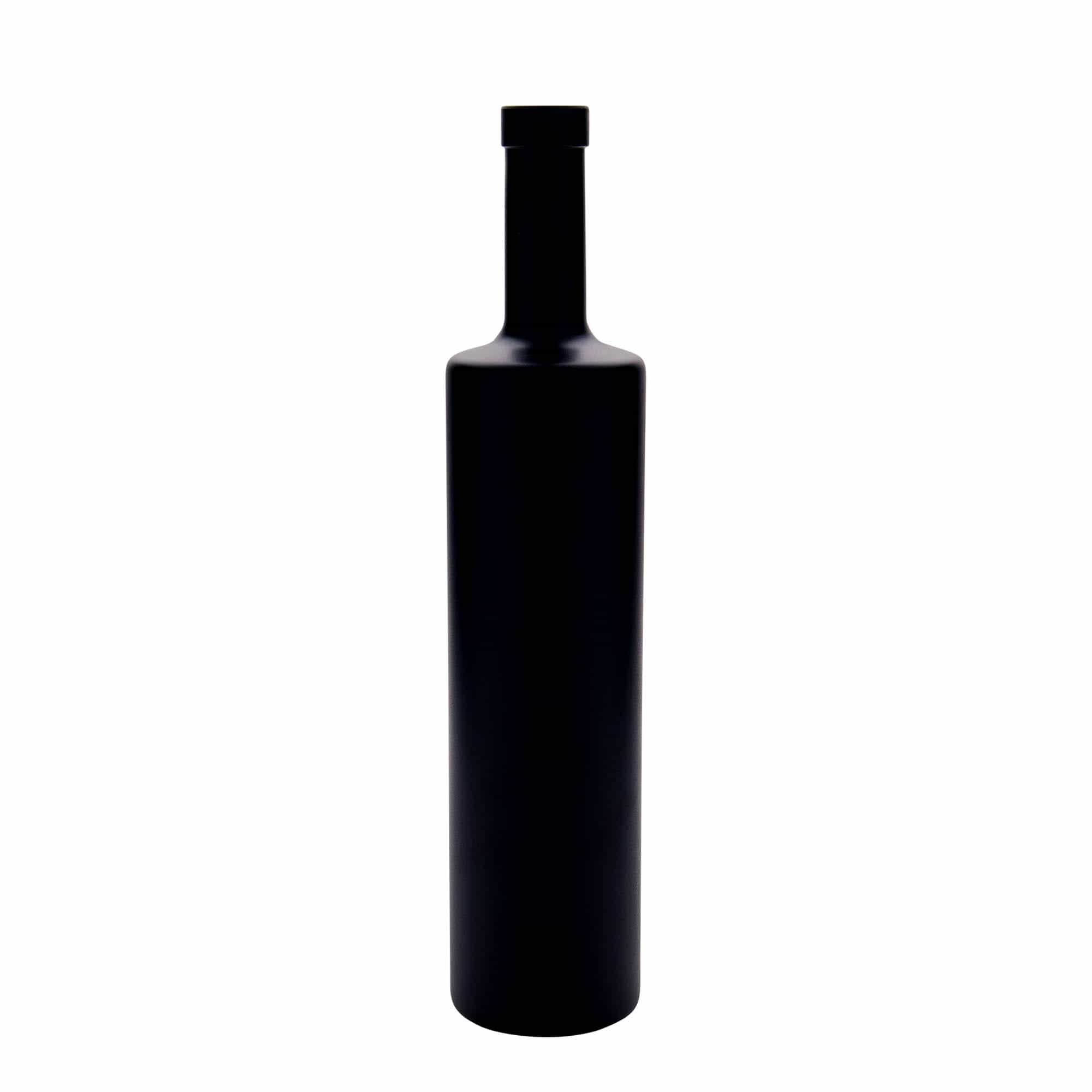 700 ml butelka szklana 'Centurio', kolor czarny, zamknięcie: korek
