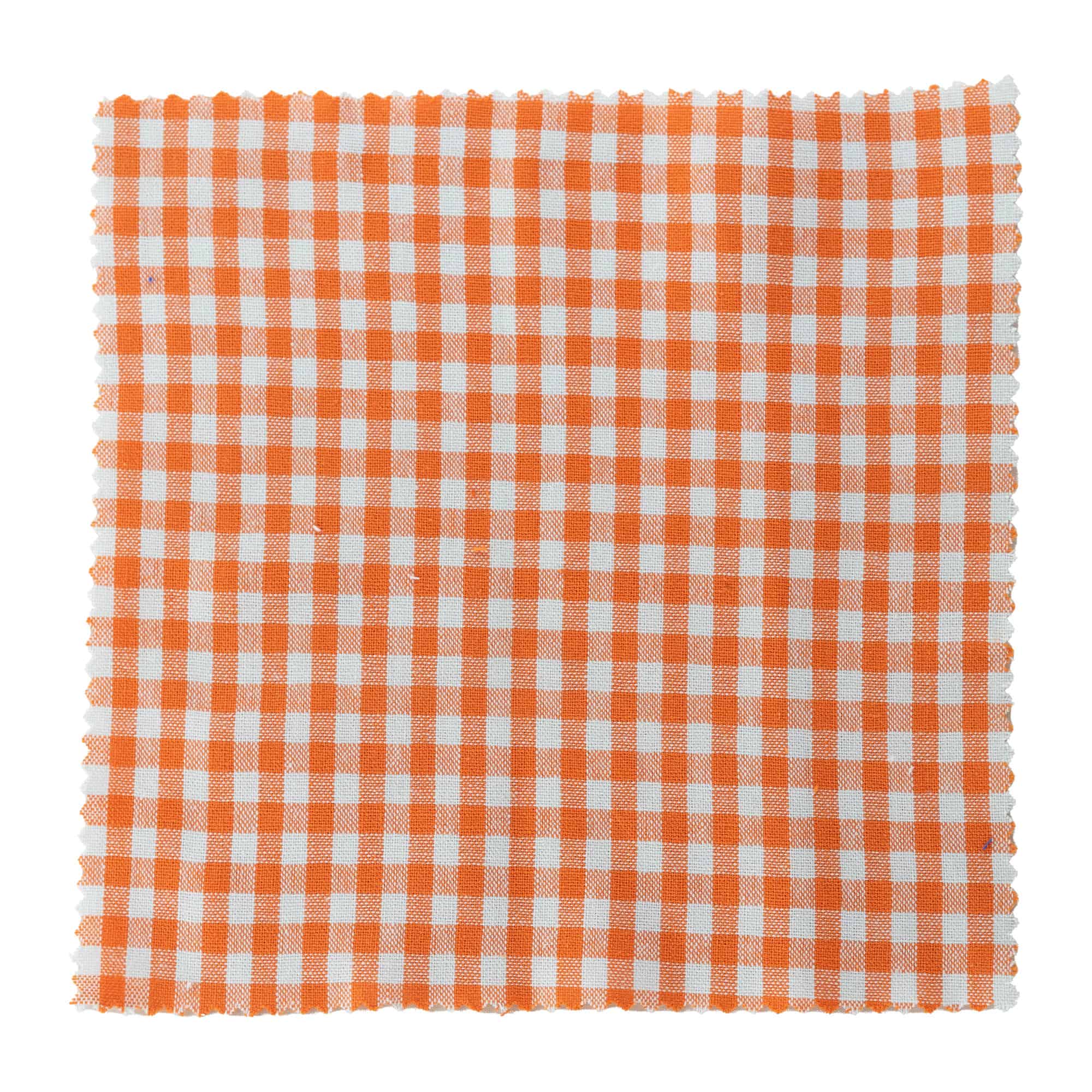 Kapturek na słoik w kratkę 15x15, kwadratowy, materiał tekstylny, kolor pomarańczowy, zamknięcie: TO58-TO82