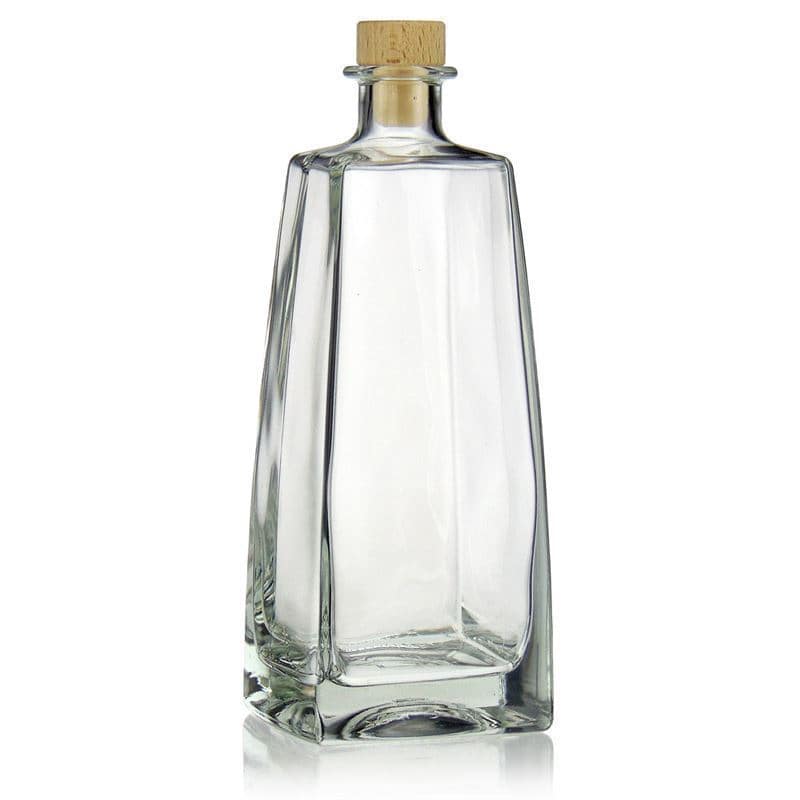 700 ml butelka szklana 'Timmy', prostokątna, zamknięcie: korek