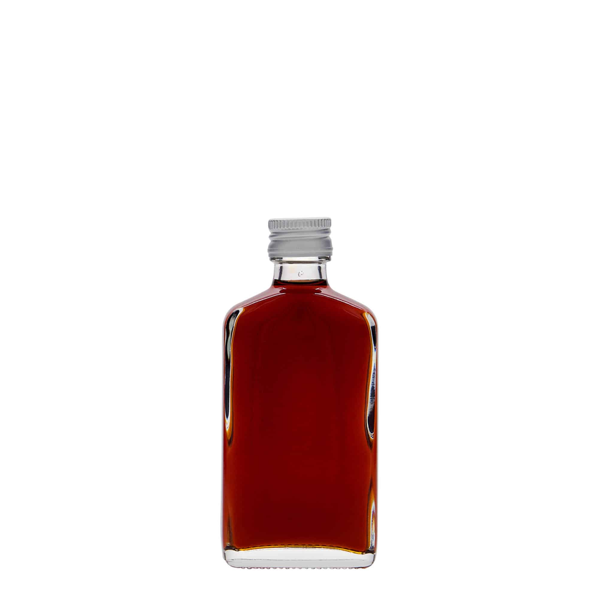 50 ml butelka piersiówka, prostokątna, szkło, zamknięcie: PP 18