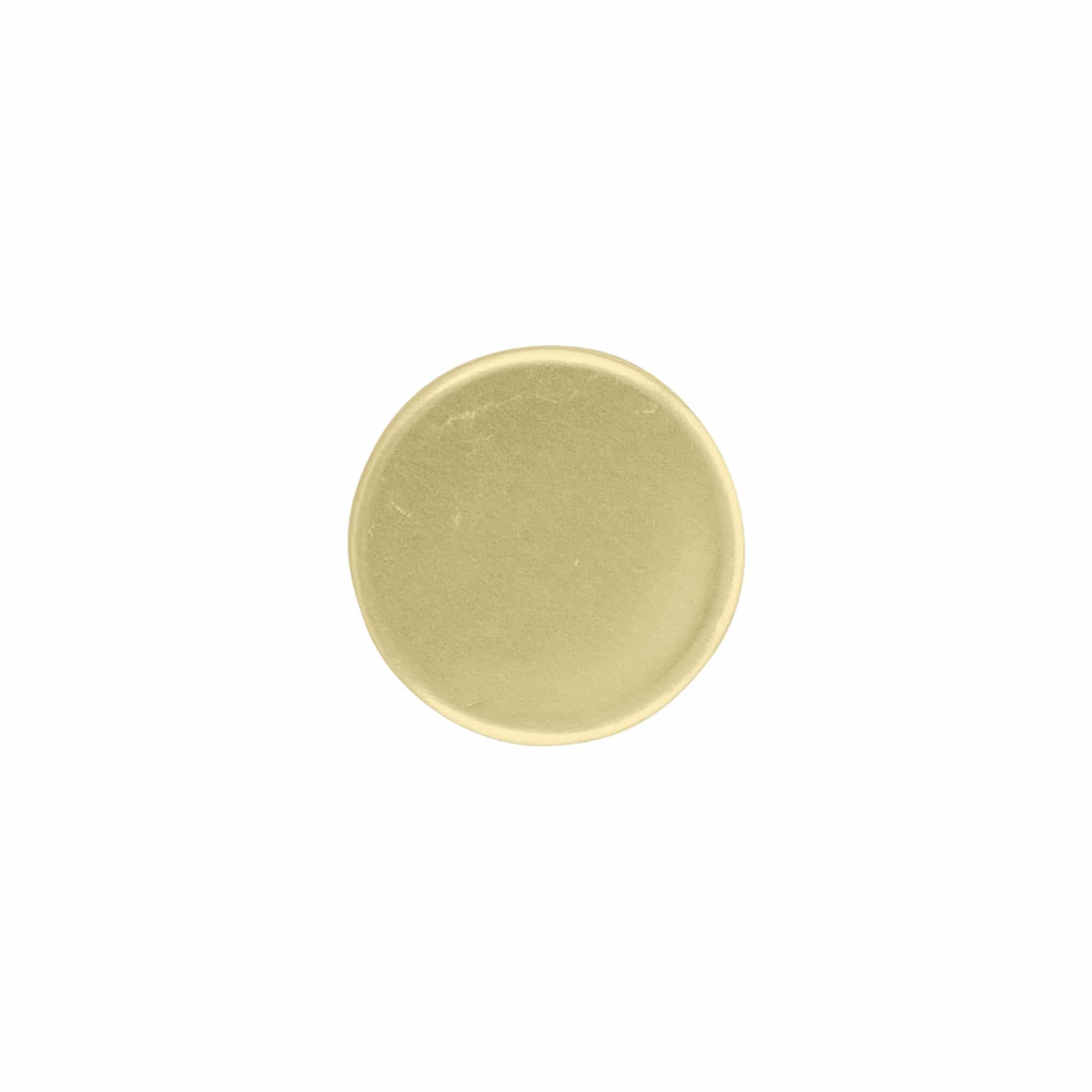 Zakrętka z wkładką wylewki, metal i tworzywo sztuczne, kolor złoty, do zamknięcia: PP 31,5
