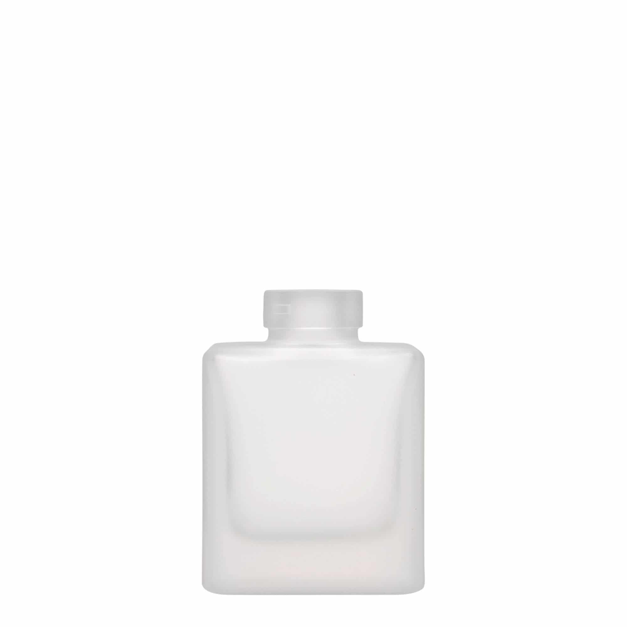 100 ml butelka szklana 'Cube', kwadratowa, matowa, zamknięcie: korek